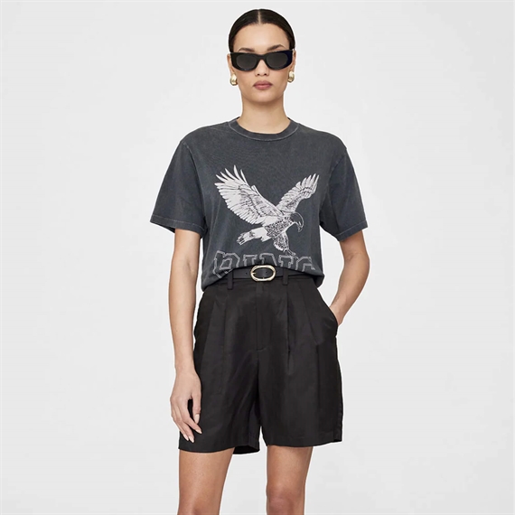 Anine Bing Lili T-shirt Retro Eagle, Washed Black